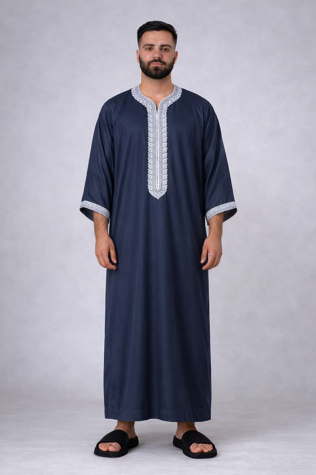 Moroccan Thobe - Navy