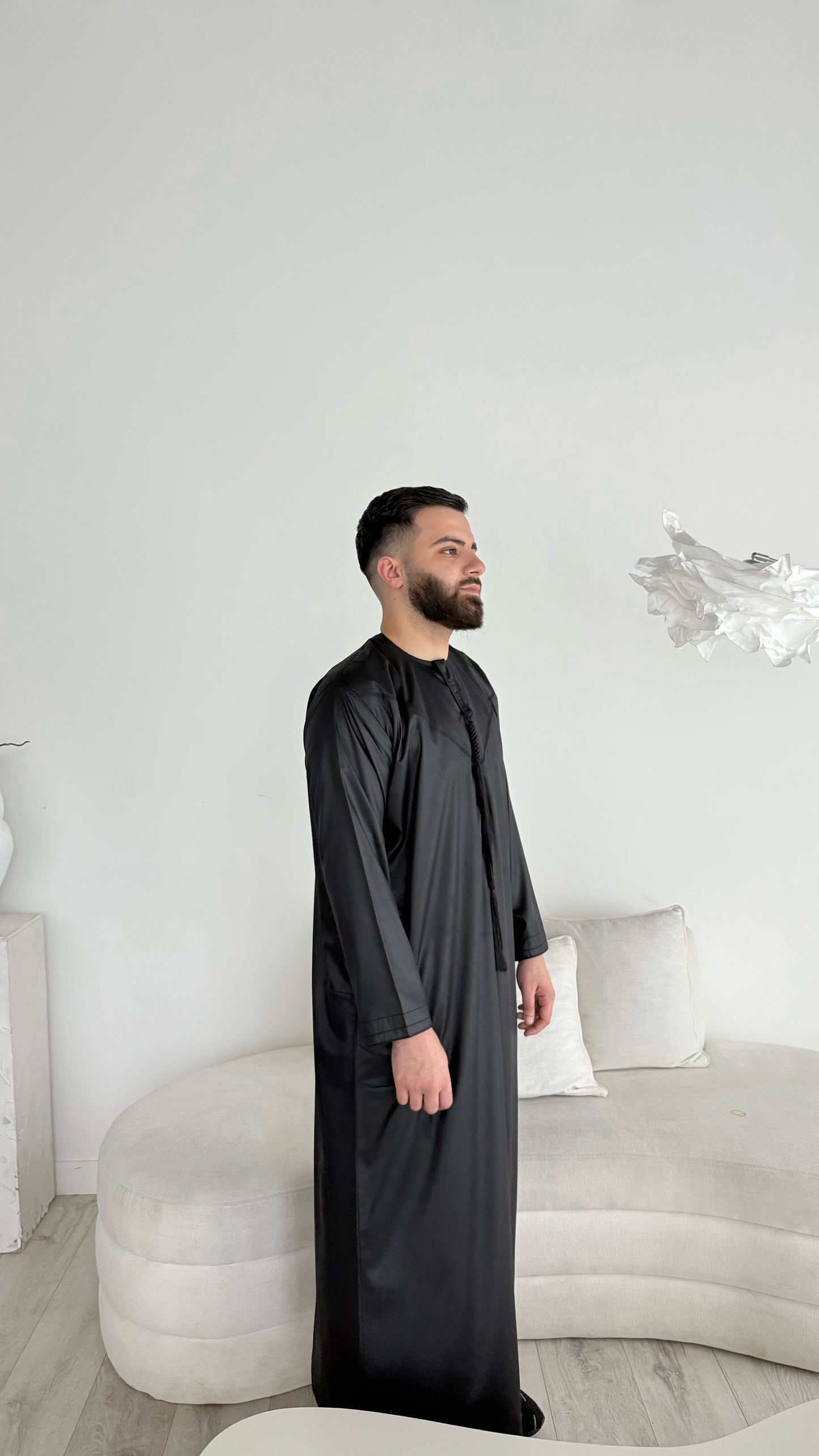 Premium Emirati Thobe - Black