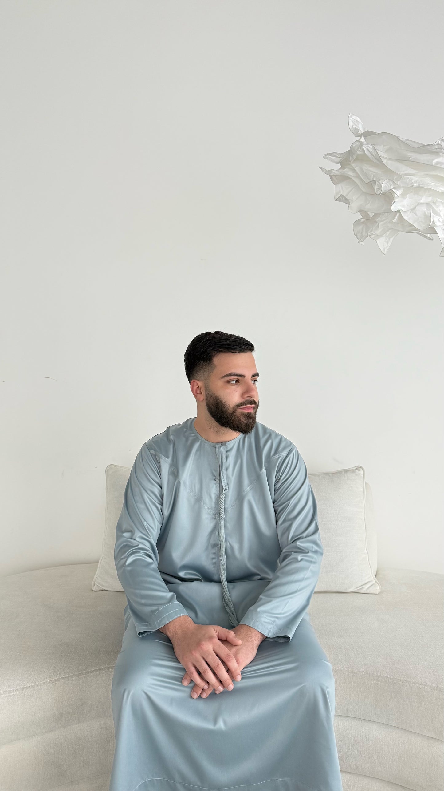 Premium Emirati Thobe - Pastel Blue