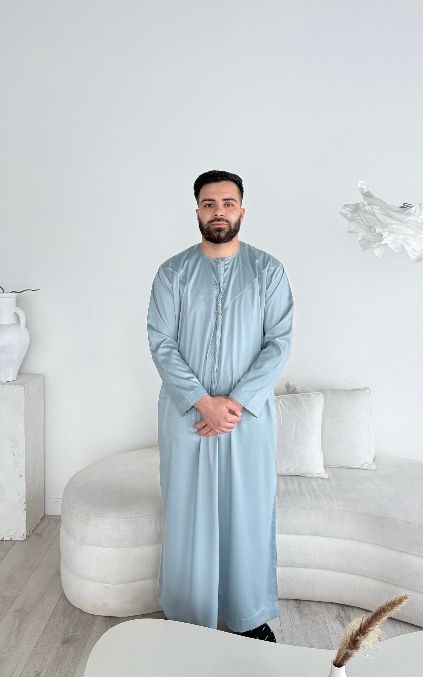 Premium Emirati Thobe - Pastel Blue