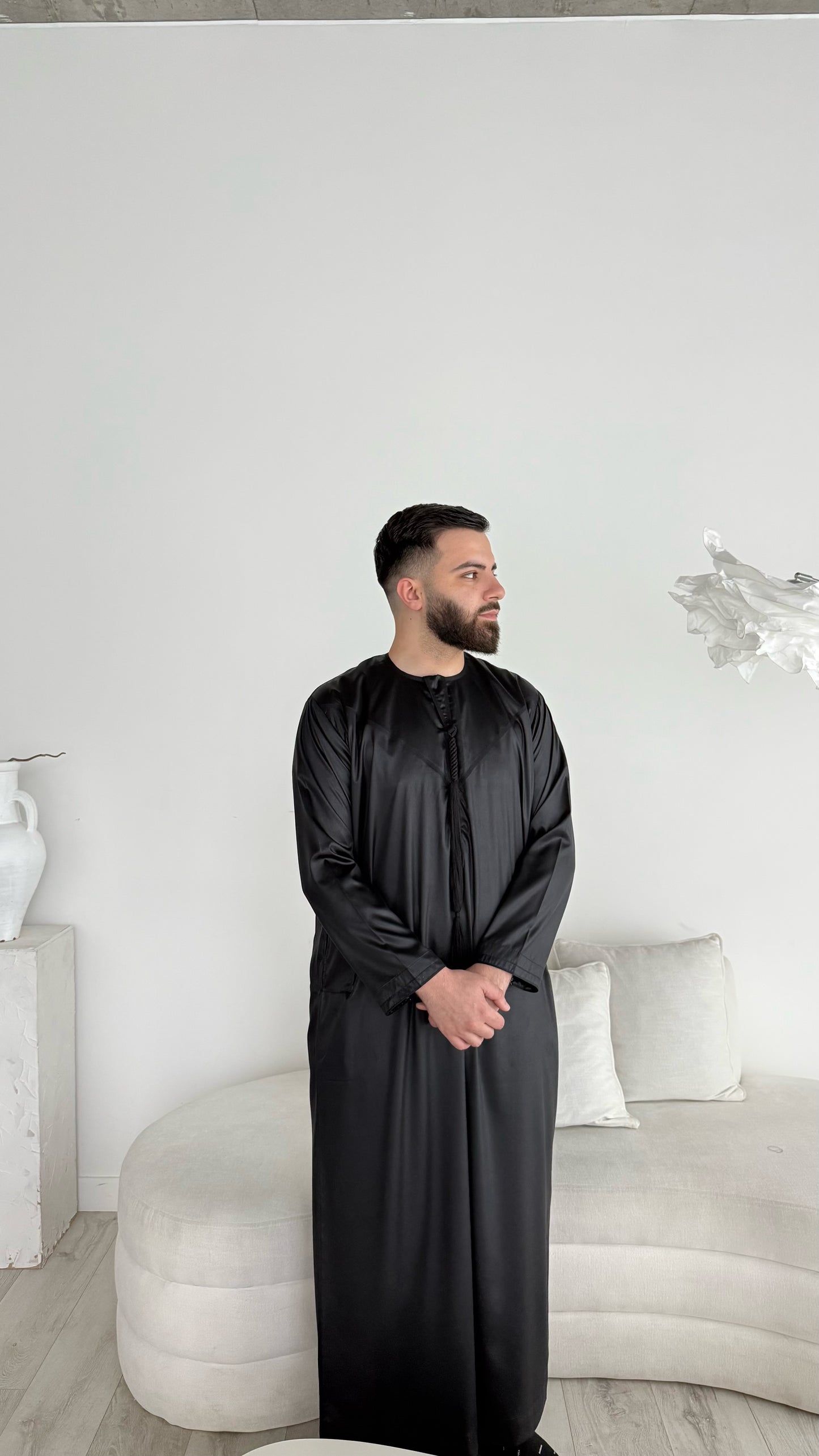 Premium Emirati Thobe - Black
