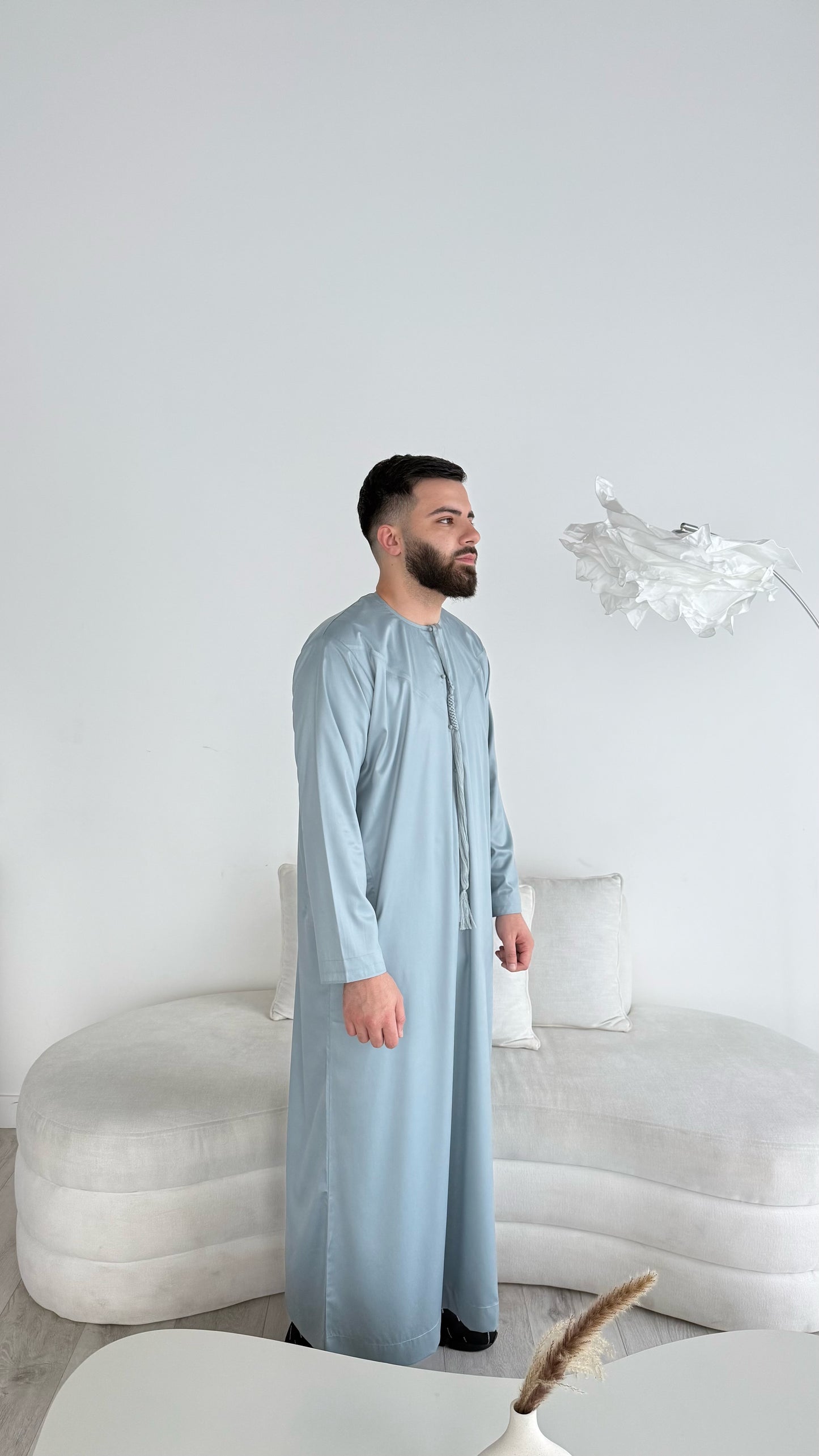 Premium Emirati Thobe - Pastel Blue