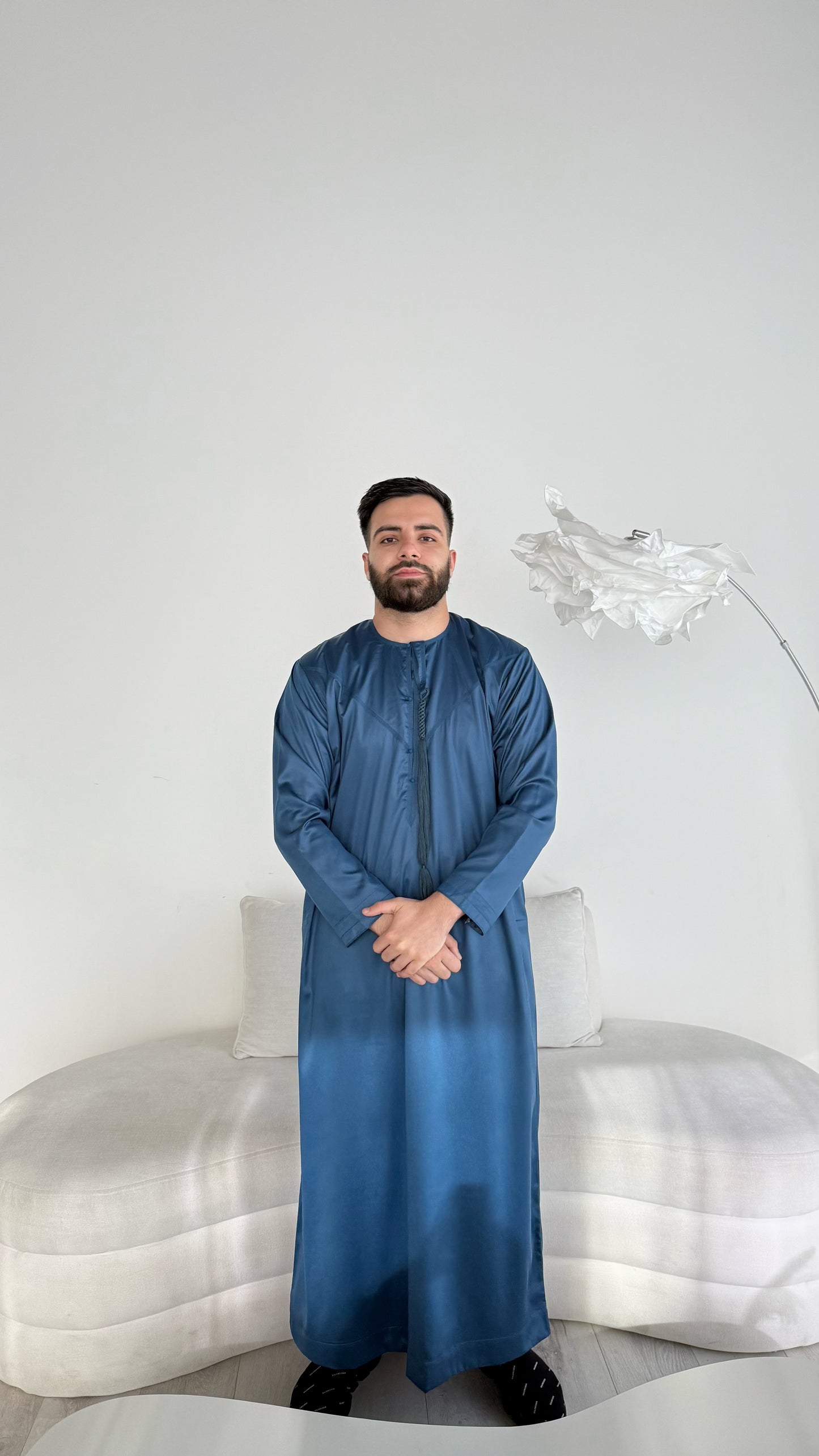Premium Emirati Thobe - Ocean Blue