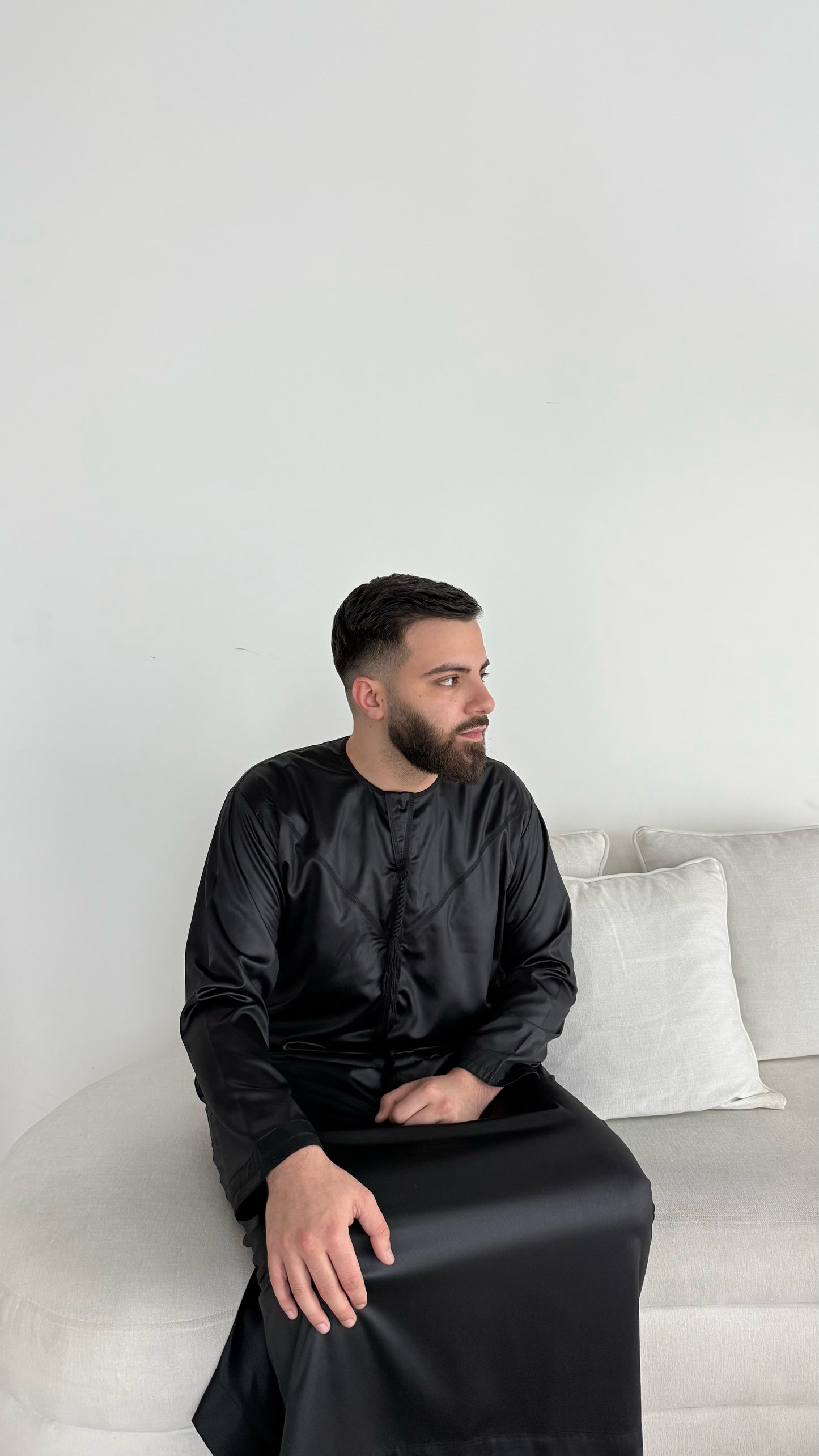 Premium Emirati Thobe - Black