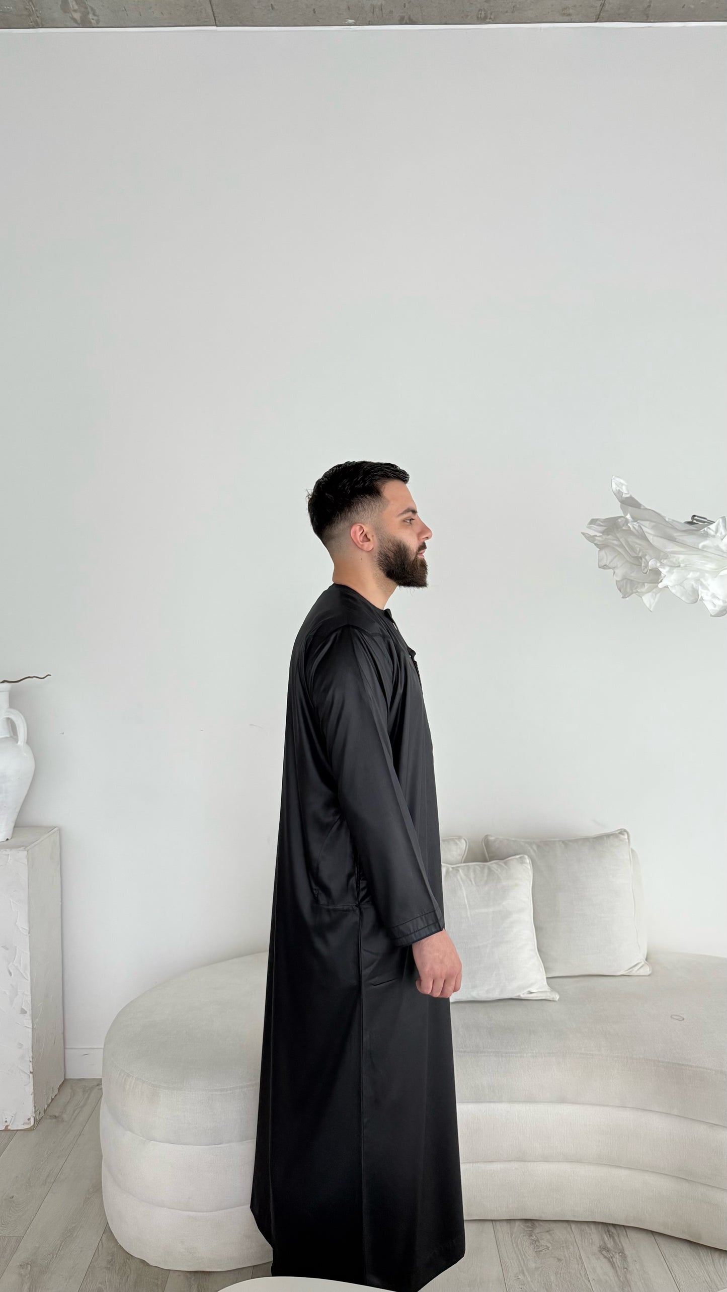 Premium Emirati Thobe - Black