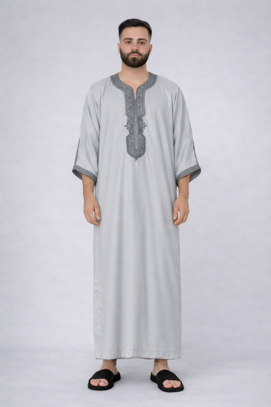 Moroccan Thobe - Grey
