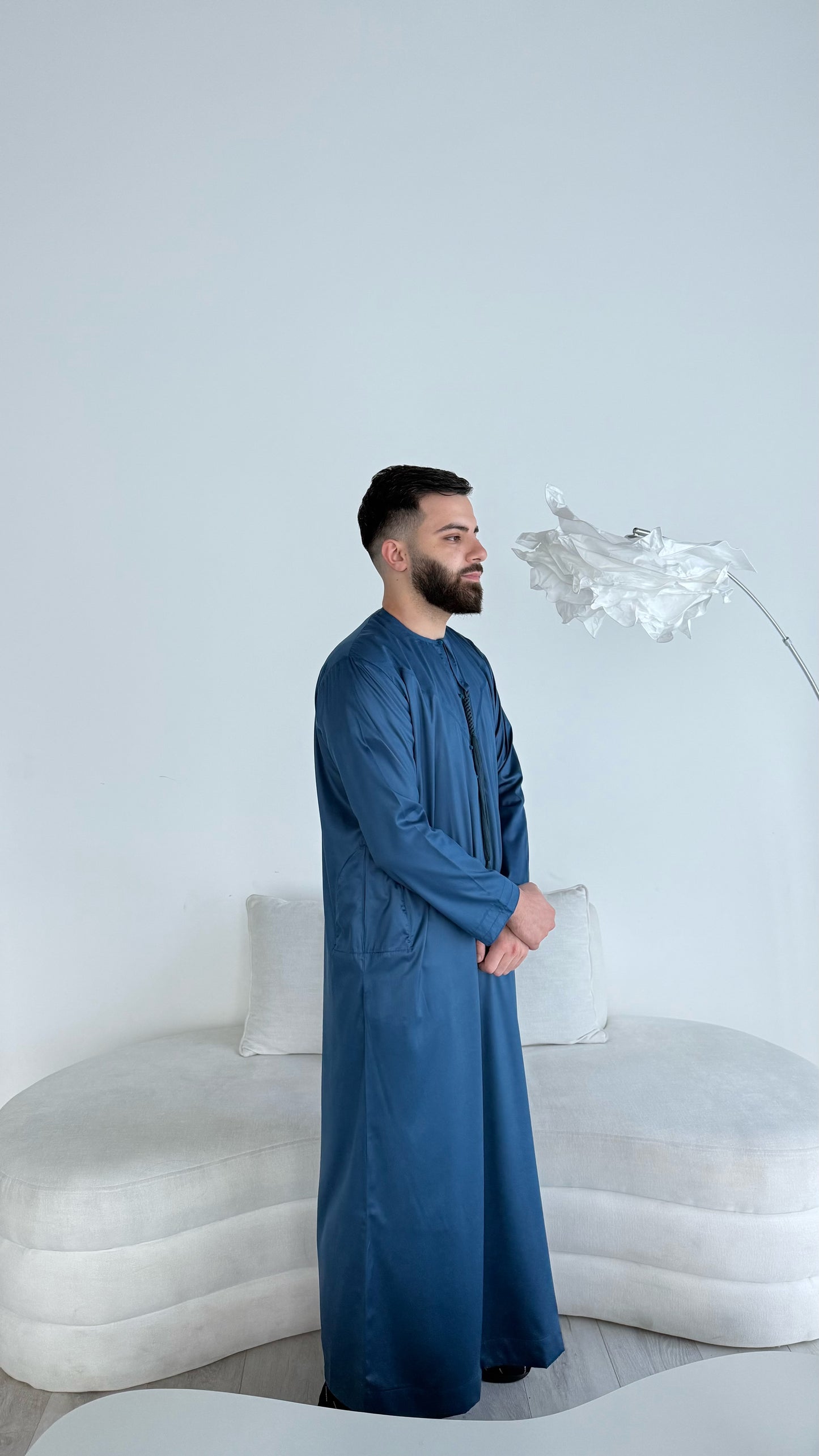 Premium Emirati Thobe - Ocean Blue