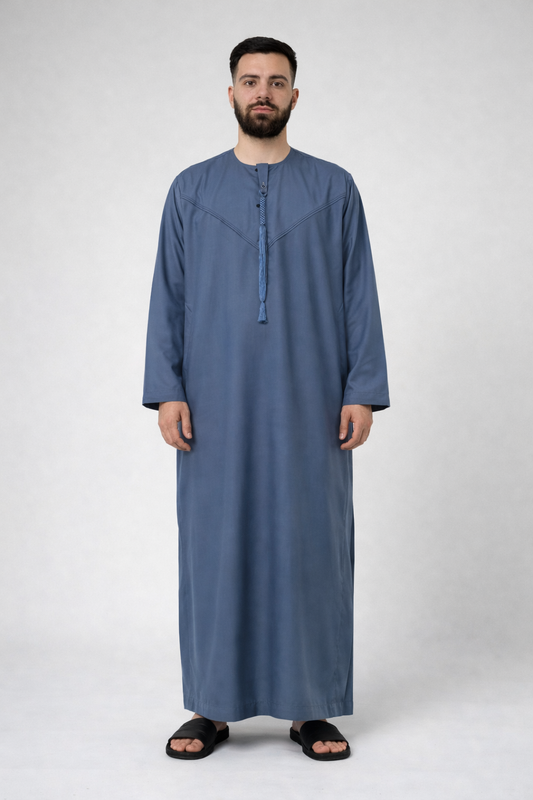 Emirati Thobe - Steel Blue