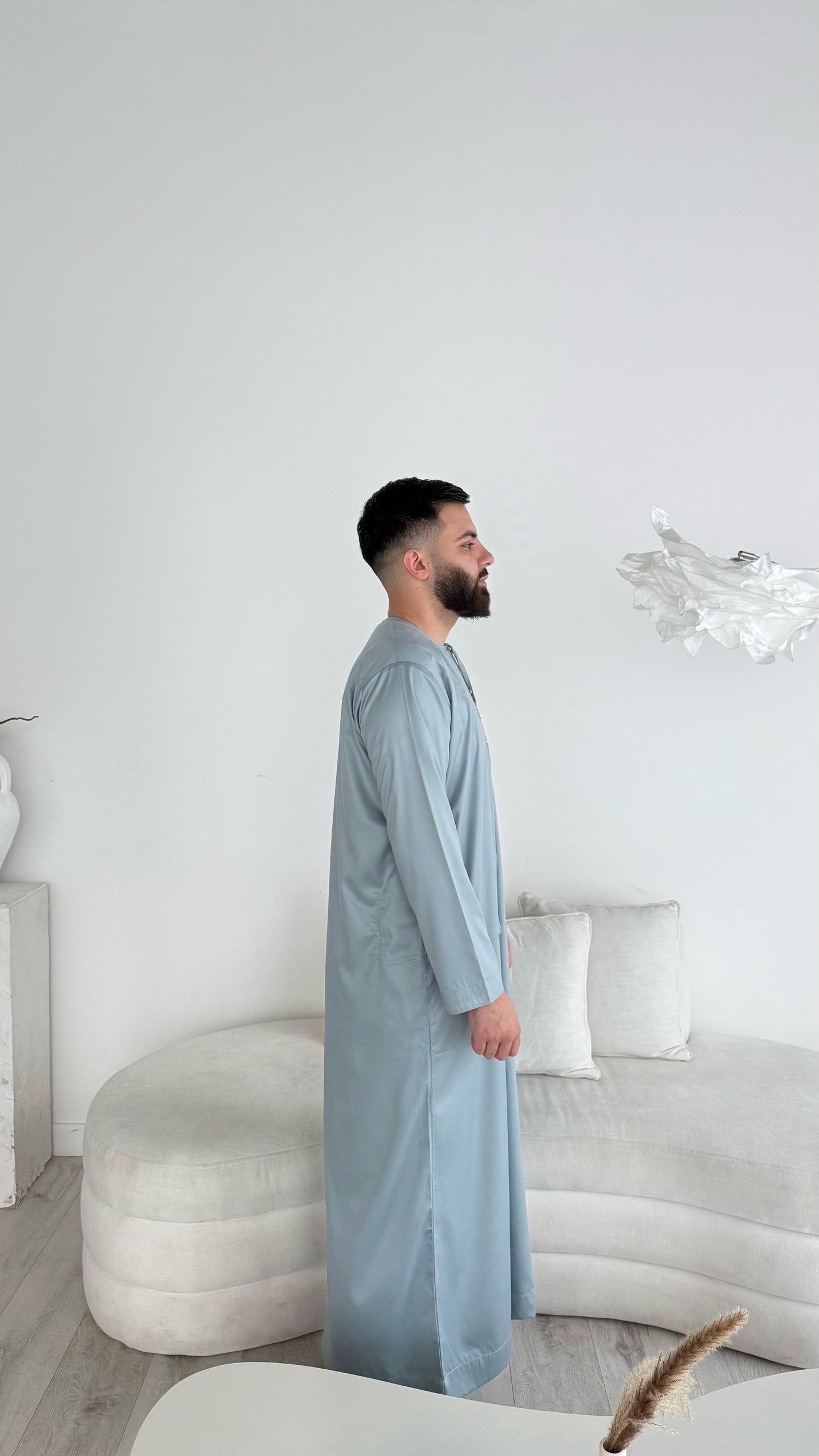 Premium Emirati Thobe - Pastel Blue