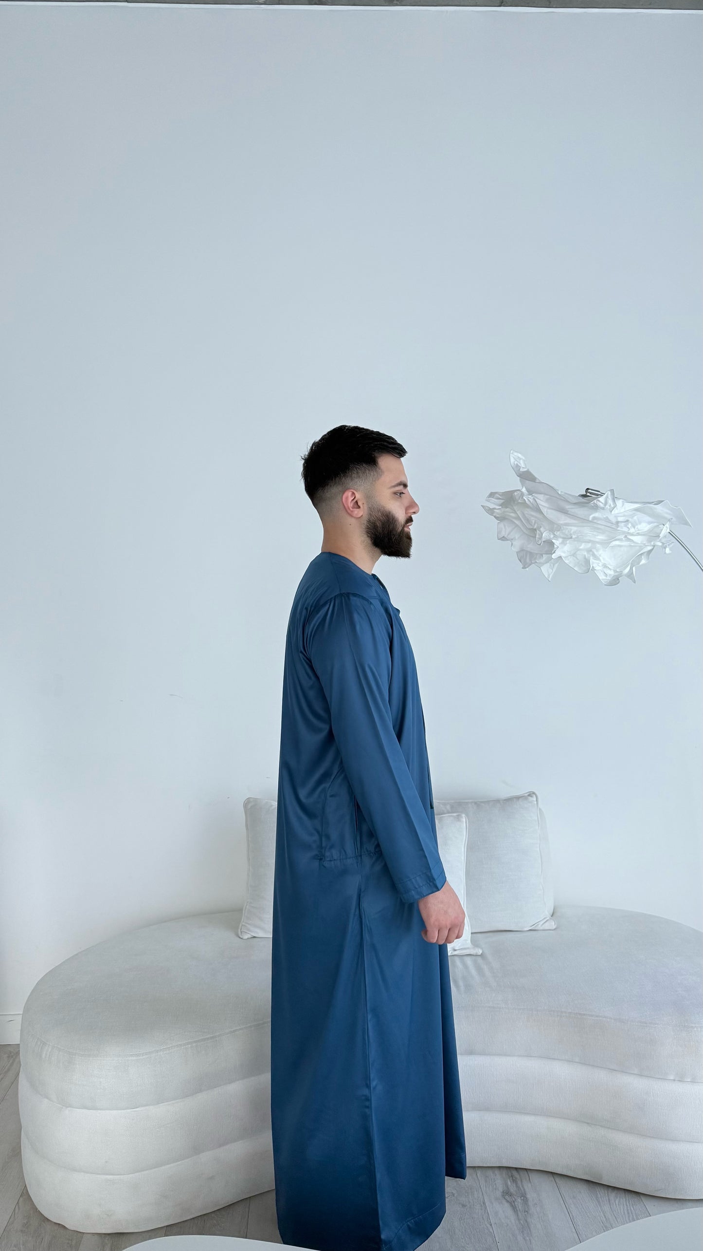 Premium Emirati Thobe - Ocean Blue